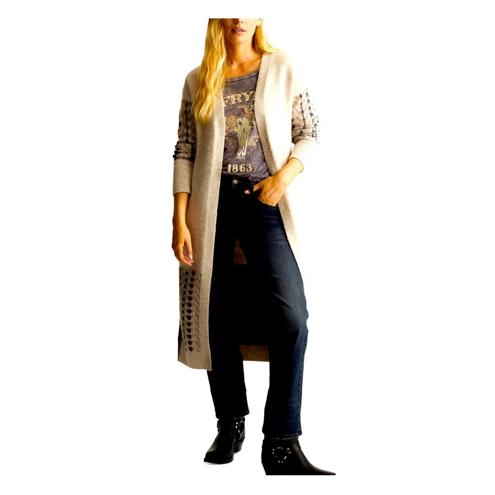 FRYE women’s printed jacquard duster cardigan sweater